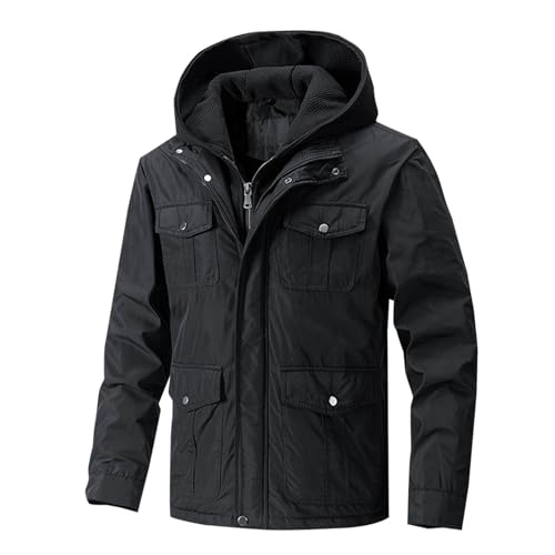 XCXC Winterjacke Herren Gefütterte Jacke mit Kapuze Männer Reißverschluss Pufferjacke Down Coat mit Taschen Herren Winddicht Outdoorjacke Wärmend Jacke Mantel Herbstjacke Wintermantel XCXC Winterjacke Herren Gefütterte Jacke mit Kapuze Männer Reißverschluss Pufferjacke Down Coat mit Taschen Herren Winddicht Outdoorjacke Wärmend Jacke Mantel Herbstjacke Wintermantel von XCXC