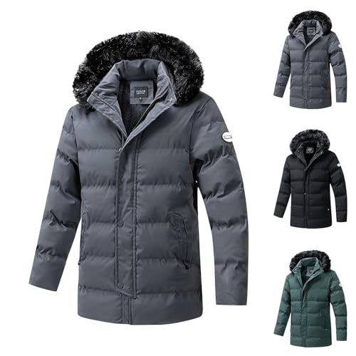 XCXC Winterjacke Herren Gefütterte Jacke mit abnehmbarer Kapuze Männer Reißverschluss Pufferjacke Down Coat Winddicht Windbreaker Outdoorjacke Warme Jacke Mantel Herbstjacke Wintermantel XCXC Winterjacke Herren Gefütterte Jacke mit abnehmbarer Kapuze Männer Reißverschluss Pufferjacke Down Coat Winddicht Windbreaker Outdoorjacke Warme Jacke Mantel Herbstjacke Wintermantel von XCXC