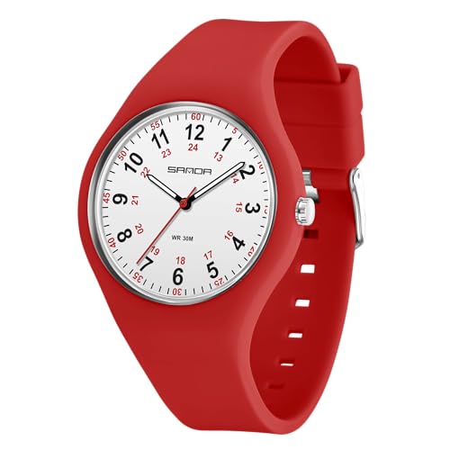 XCZAP Simple Temperament Elektronische Uhr Wasserdicht Leuchtende Silikon Elektronische Uhr, rot, Armband von XCZAP