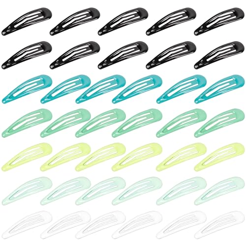 XCZYN Mini-Haarspangen, rutschfest, 5,1 cm, mehrfarbig, Metall-Haarspangen für Damen, kleine Mädchen, Damen, Haarstyling (40 Stück, grün), 40 Stück von XCZYN