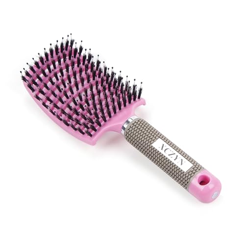 XCZYN Borstenhaarbürste, schnelles, trockenes Haar, Paddelbürste, professionell, gebogen, belüftet, geeignet für Männer und Frauen, lang, dick, lockig, glatt, nasses oder trockenes Haar (Rosa, 1 XCZYN Borstenhaarbürste, schnelles, trockenes Haar, Paddelbürste, professionell, gebogen, belüftet, geeignet für Männer und Frauen, lang, dick, lockig, glatt, nasses oder trockenes Haar (Rosa, 1 von XCZYN
