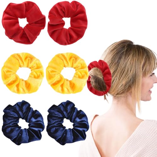 Samt-Haargummis, elastisches Haarband, weicher Samt, großer Pferdeschwanz-Halter für Mädchen und Frauen, Armband, dick, dünn, lockig, Haar-Accessoires, 6 Stück Samt-Haargummis, elastisches Haarband, weicher Samt, großer Pferdeschwanz-Halter für Mädchen und Frauen, Armband, dick, dünn, lockig, Haar-Accessoires, 6 Stück von XDANWNG