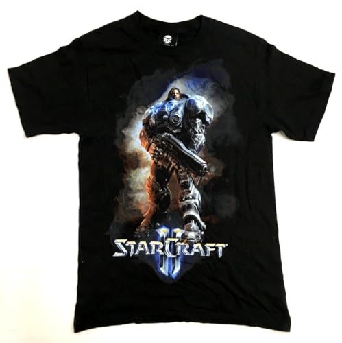 Starcraft 2 Marine Blizzard Video Game Graphic Print Mens Unisex Blue T-Shirt XS BlackSmall von XDCERE
