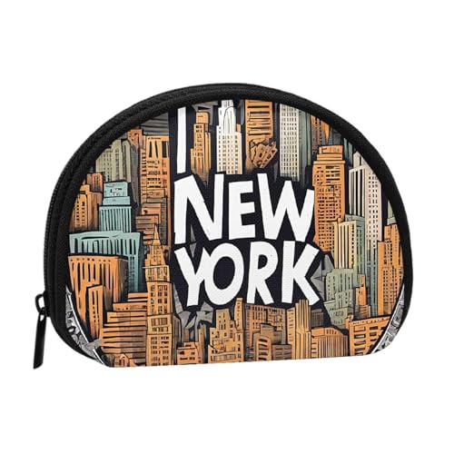 Cartoon Cute New York Theme Art Minis Storage Bag Shell Wallet Small Coin Purse with Minis with Zipper Change Purse for Coin Keys You Can Also Store Any Small Objects You Want, Schwarz , Cartoon Cute New York Theme Art Minis Storage Bag Shell Wallet Small Coin Purse with Minis with Zipper Change Purse for Coin Keys You Can Also Store Any Small Objects You Want, Schwarz , von XDCYWBZDBC