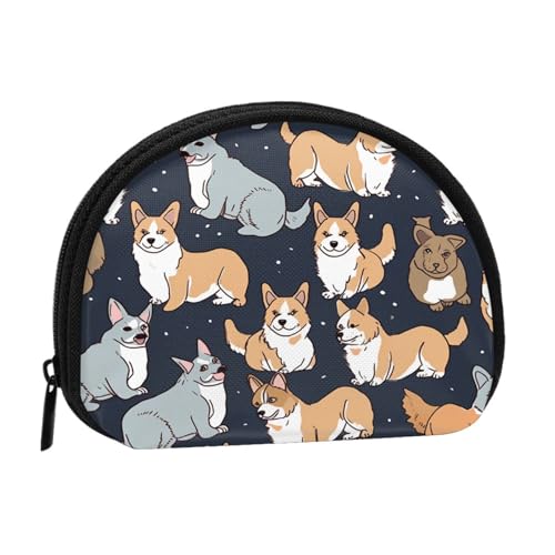 Corgi Pattern Minis Aufbewahrungstasche Shell Wallet Kleine Münzbörse mit Minis mit Reißverschluss Kleingeldbörse für Münzschlüssel Sie können auch alle kleinen Gegenstände aufbewahren, die Sie von XDCYWBZDBC