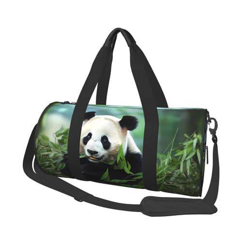 Panda große Kapazität Reisetaschen und Sporttaschen Ringförmige Griffe an der Oberseite Wochenendhandtaschen und runde Gepäcktaschen können sowohl von Männern als auch von Frauen verwendet werden, von XDCYWBZDBC