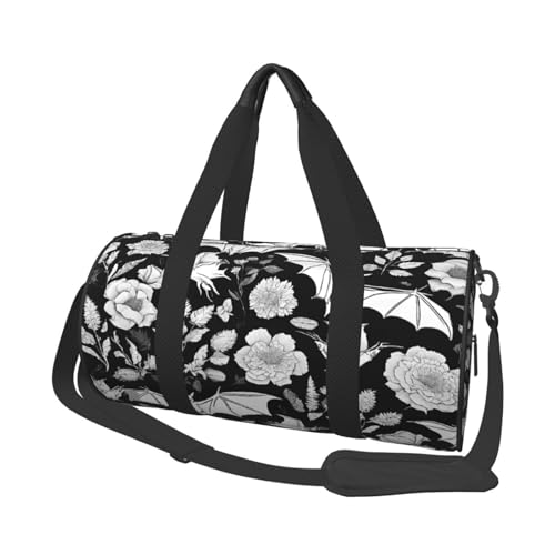 Reisetaschen und Sporttaschen mit Fledermaus-Druck, ringförmige Griffe an der Oberseite, Wochenendhandtaschen und runde Gepäcktaschen, können sowohl von Männern als auch von Frauen verwendet werden, von XDCYWBZDBC