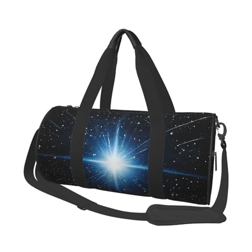 Reisetaschen und Sporttaschen mit blauem Sternen-Aufdruck, ringförmige Griffe an der Oberseite, Wochenendhandtaschen und runde Gepäcktaschen, können sowohl von Männern als auch von Frauen verwendet Reisetaschen und Sporttaschen mit blauem Sternen-Aufdruck, ringförmige Griffe an der Oberseite, Wochenendhandtaschen und runde Gepäcktaschen, können sowohl von Männern als auch von Frauen verwendet von XDCYWBZDBC