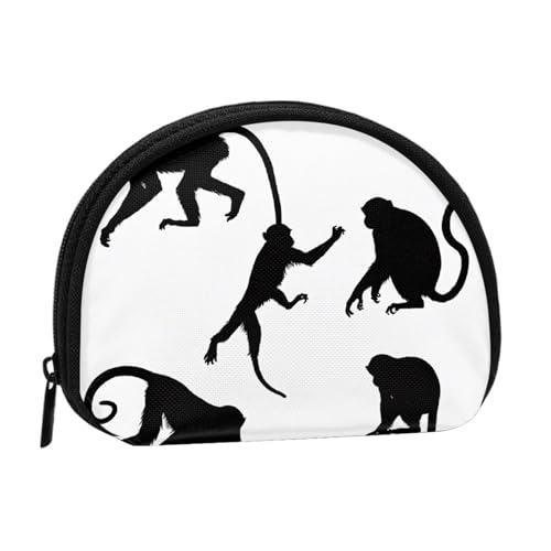 Schwarze Gibbon Monkey Minis Aufbewahrungstasche Shell Wallet Kleine Münzbörse mit Minis mit Reißverschluss Kleingeldbörse für Münzschlüssel Sie können auch alle kleinen Gegenstände aufbewahren, die von XDCYWBZDBC