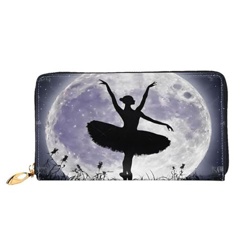 XDCYWBZDBC Ballerina Dance Damen Lange Geldbörsen Reisebrieftaschen Kreditkartenhalter Große Kapazität Reißverschluss Geldbörsen Visitenkartenhalter Mode Notizzettel, Schwarz , Einheitsgröße, Casual von XDCYWBZDBC