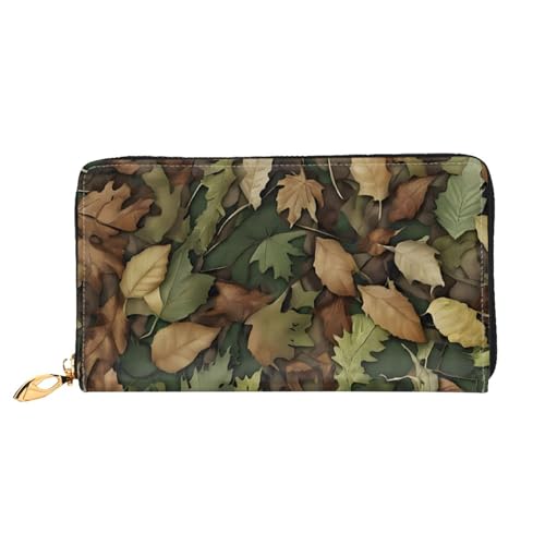 XDCYWBZDBC Camoflauge Damen Lange Geldbörsen Reisebrieftaschen Kreditkartenhalter Große Kapazität Reißverschluss Geldbörsen Visitenkartenhalter Mode Notizzettel, Schwarz , Einheitsgröße, Casual von XDCYWBZDBC