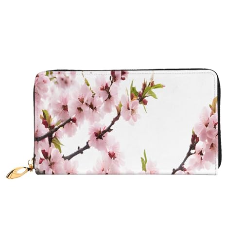 XDCYWBZDBC Cherry Blossoms Tree Leather Long Zipper Hand Purse Large Capacities Women's Wallet with Multiple Pockets Multifunctional Wallet Fit Credit Card, Cash, Coin, 3D, Einheitsgröße, Casual von XDCYWBZDBC