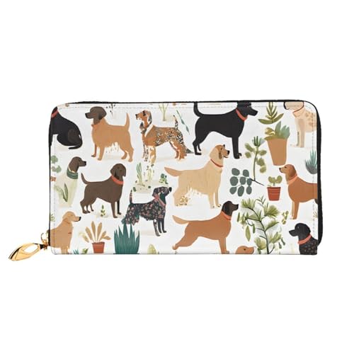 XDCYWBZDBC Corgi Hawaiian Tropical Summer Ananas Leder Lange Reißverschluss Handgeldbörse Große Kapazitäten Damen Geldbörse mit mehreren Taschen Multifunktionale Brieftasche Fit Kreditkarte, Bargeld, von XDCYWBZDBC