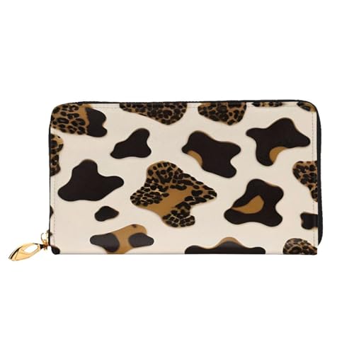 XDCYWBZDBC Damen Geldbörse Leopard Leder Lange Reißverschluss Große Kapazität Geldbörse Damen Brieftasche mit mehreren Taschen Multifunktionale Geldbörse Geeignet für Kreditkarten, Bargeld,, 3D, von XDCYWBZDBC