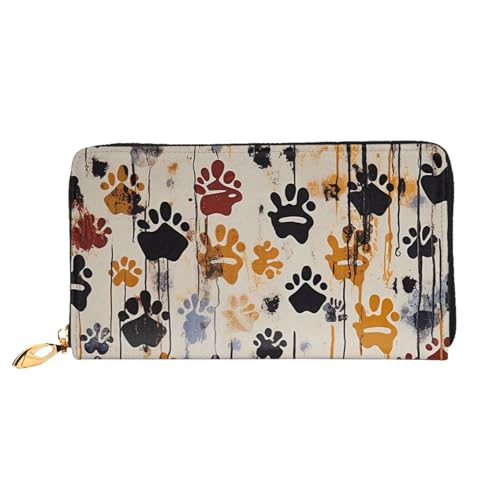 XDCYWBZDBC Dog Bones Prints Leather Long Zipper Hand Purse Large Capacities Women's Wallet with Multiple Pockets Multifunctional Wallet Fit Credit Card, Cash, Coin, 3D, Einheitsgröße, Casual von XDCYWBZDBC
