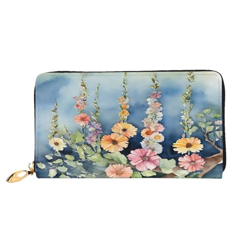 XDCYWBZDBC Floral Ivy Blossoms Tree Leder Lange Reißverschluss Handgeldbörse Große Kapazitäten Damen Geldbörse mit mehreren Taschen Multifunktionale Brieftasche Fit Kreditkarte, Bargeld, Münze, 3D, von XDCYWBZDBC