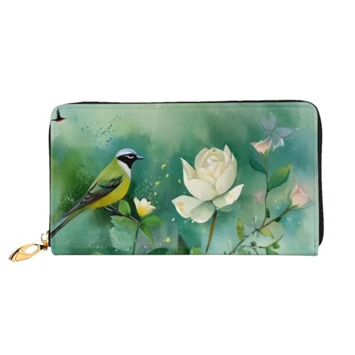 XDCYWBZDBC Gardenia Damen Leder Geldbörse mit Reißverschluss Multifunktion Geldbörse mit mehreren Fächern für Kreditkarten, Bargeld, Münzen, 3D, one size, Casual von XDCYWBZDBC