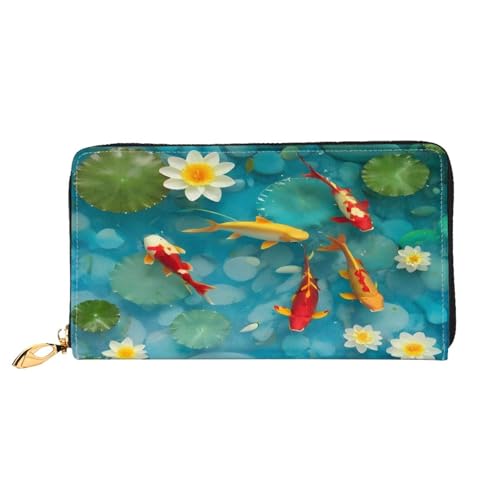 XDCYWBZDBC Japanische Karpfen Damen lange Geldbörsen Reisebrieftaschen Kreditkartenhalter große Kapazität Reißverschluss Geldbörsen Visitenkartenhalter Mode Notizzettel, Schwarz , Einheitsgröße, von XDCYWBZDBC