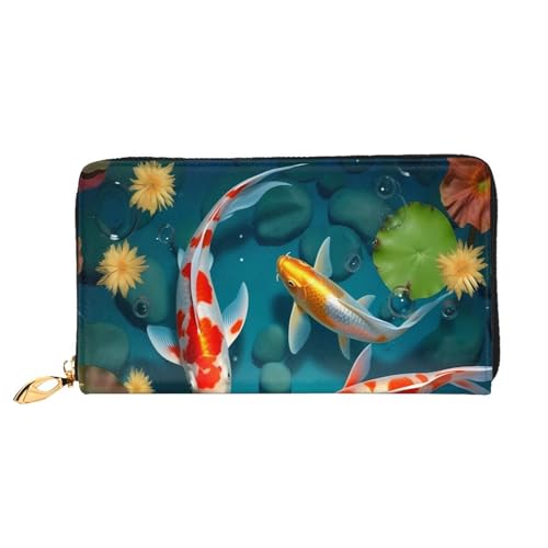 XDCYWBZDBC Japanische hübsche Fischleder-Geldbörse mit langem Reißverschluss, große Kapazität, Damengeldbörse mit mehreren Taschen, multifunktionale Geldbörse, passend für Kreditkarten, Bargeld, von XDCYWBZDBC