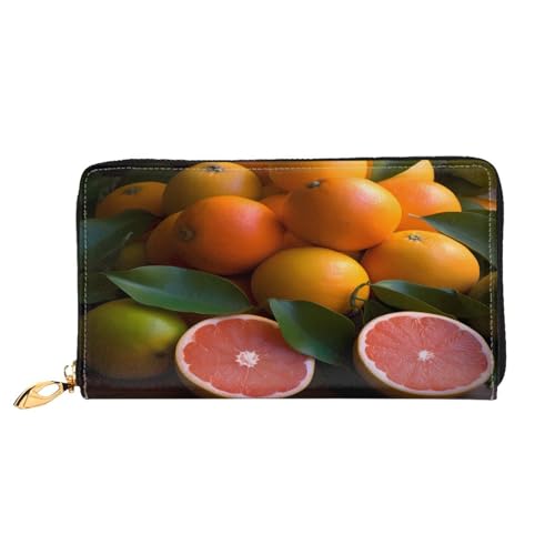 XDCYWBZDBC Oranges and Tangerines Damen lange Geldbörsen Reisebrieftaschen Kreditkartenhalter große Kapazität Reißverschluss Geldbörsen Visitenkartenhalter Mode Notizzettel, Schwarz , Einheitsgröße, von XDCYWBZDBC
