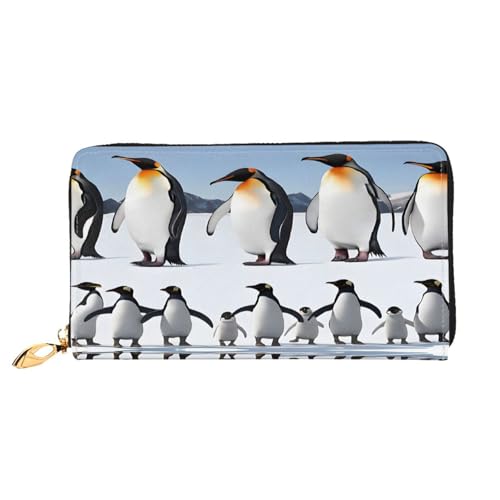 XDCYWBZDBC Penguins Damen Lange Geldbörsen Reisebrieftaschen Kreditkartenhalter Große Kapazität Reißverschluss Geldbörsen Visitenkartenhalter Mode Notizblock, Schwarz , Einheitsgröße, Casual von XDCYWBZDBC