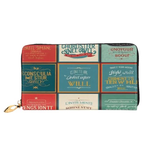 XDCYWBZDBC Sprüche Damen Lange Geldbörsen Reisebrieftaschen Kreditkartenhalter Große Kapazität Reißverschluss Geldbörsen Visitenkartenhalter Mode Notizzettel, Schwarz , Einheitsgröße, Casual von XDCYWBZDBC