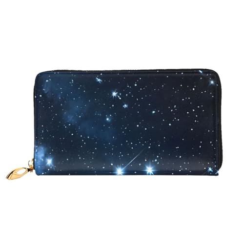 XDCYWBZDBC Starry Night Deep Outer Space Leather Long Zipper Hand Purse Large Capacities Women's Wallet with Multiple Pockets Multifunctional Wallet Fit Credit Card, Cash, Coin, 3D, Einheitsgröße, von XDCYWBZDBC