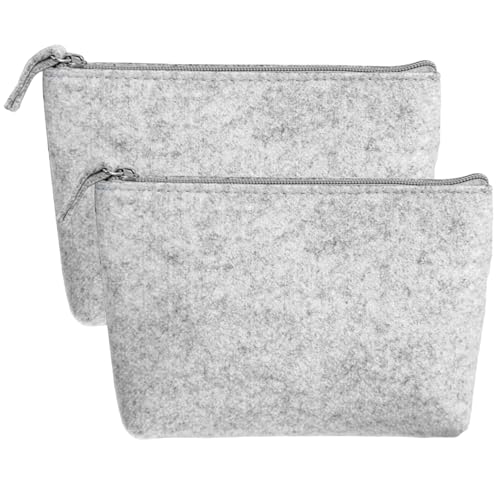 2 Stück Filz Kosmetiktasche Damen Tasche zum Beplotten Multifunktion Schminktasche für Lagerung, Reisen von XDGBGFN