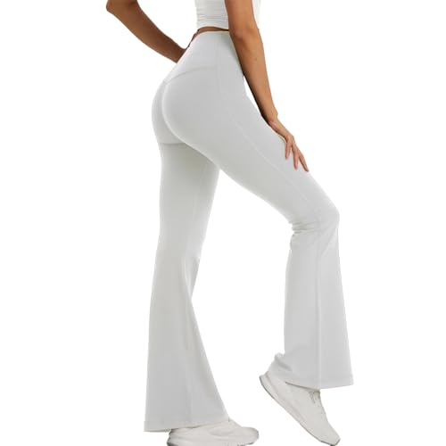XDSP Damen Bootcut Yogahose High Waist Lange Schlaghose Stretch Freizeit Jogginghose Arbeitshose Bootleg Leggings Fitness Training Sport Jazzpants Lang Hohe Taille Ausgestellte Flare Hosen von XDSP