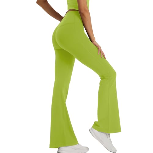 XDSP Damen Bootcut Yogahose High Waist Lange Schlaghose Stretch Freizeit Jogginghose Arbeitshose Bootleg Leggings Fitness Training Sport Jazzpants Lang Hohe Taille Ausgestellte Flare Hosen von XDSP