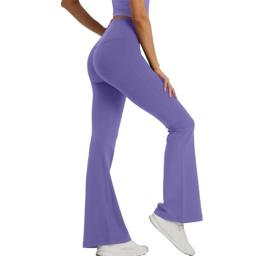 XDSP Damen Bootcut Yogahose High Waist Lange Schlaghose Stretch Freizeit Jogginghose Arbeitshose Bootleg Leggings Fitness Training Sport Jazzpants Lang Hohe Taille Ausgestellte Flare Hosen von XDSP
