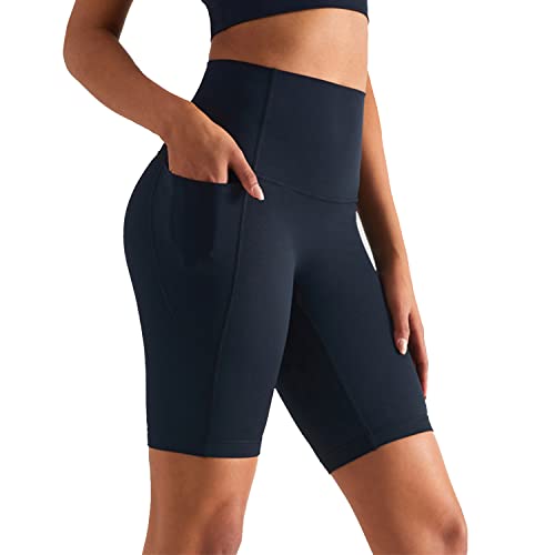 XDSP Damen Kurze Leggings Damen Yoga Shorts Kurze Leggings mit Handytasche Fitness Shorts (L, Schwarz) von XDSP