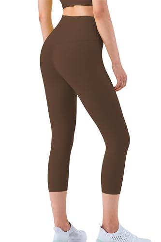 XDSP Damen Sport Leggings High Waist 3/4 Yogahose Blickdichte Push Up Booty Sporthose mit Taschen Bauchkontrolle Slim Fit 7/8 Sportleggins Fitnesshose Gym Leggings Laufhose Trainingshose von XDSP