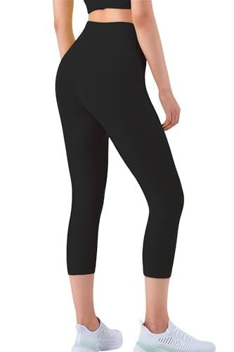 XDSP Damen Sport Leggings High Waist 3/4 Yogahose Blickdichte Push Up Booty Sporthose mit Taschen Bauchkontrolle Slim Fit 7/8 Sportleggins Fitnesshose Gym Leggings Laufhose Trainingshose von XDSP