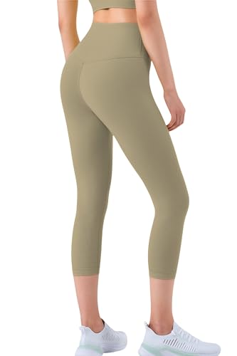 XDSP Damen Sport Leggings High Waist 3/4 Yogahose Blickdichte Push Up Booty Sporthose mit Taschen Bauchkontrolle Slim Fit 7/8 Sportleggins Fitnesshose Gym Leggings Laufhose Trainingshose von XDSP