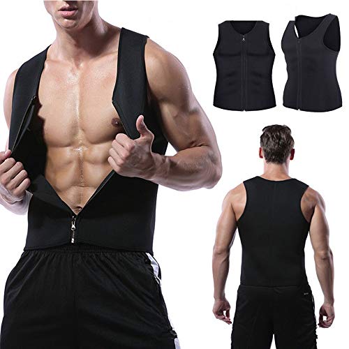 XDSP Herren Fitness ärmellos, Herren Taillentrainer Shapewear Waist Trainer Neopren Saunaweste Sauna Körperformer Fatburner Abnehmen Shapewear von XDSP
