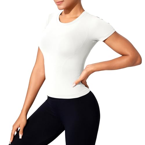 XDSP Sportshirt Damen Kurzarm Workout Tops Rundhalsausschnitt Shortsleeve Leichtes Atmungsaktiv Funktions Sport T-Shirt Laufen Gym Athletisch Trainingsshirt Yoga Top Fitness Oberteil XDSP Sportshirt Damen Kurzarm Workout Tops Rundhalsausschnitt Shortsleeve Leichtes Atmungsaktiv Funktions Sport T-Shirt Laufen Gym Athletisch Trainingsshirt Yoga Top Fitness Oberteil von XDSP