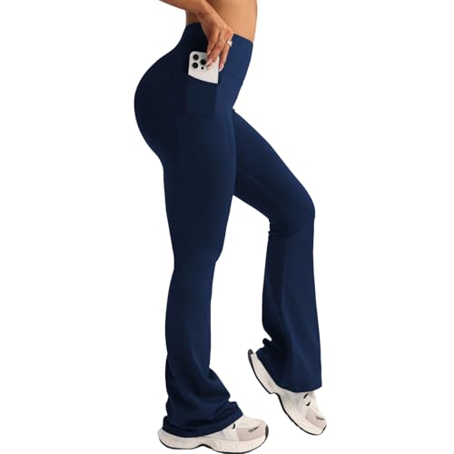 XDSP Yogahose Bootcut Damen Schlaghose Leggings Schlaghose mit Taschen Hohe Taille Elastische Bauchkontrolle Flared Leggings Sporthose Bootcut Yoga Leggings Workout Bootleg Fitnesshose Jogginghose XDSP Yogahose Bootcut Damen Schlaghose Leggings Schlaghose mit Taschen Hohe Taille Elastische Bauchkontrolle Flared Leggings Sporthose Bootcut Yoga Leggings Workout Bootleg Fitnesshose Jogginghose von XDSP
