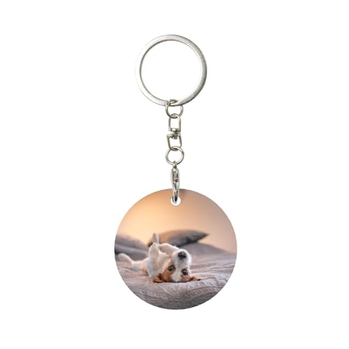 XDVPALNE Niedlicher kleiner Hund Jack Russell Terrier, Metall-Schlüsselanhänger, Schlüsselanhänger, Ringhalter, Organizer, 1 Stk XDVPALNE Niedlicher kleiner Hund Jack Russell Terrier, Metall-Schlüsselanhänger, Schlüsselanhänger, Ringhalter, Organizer, 1 Stk von XDVPALNE