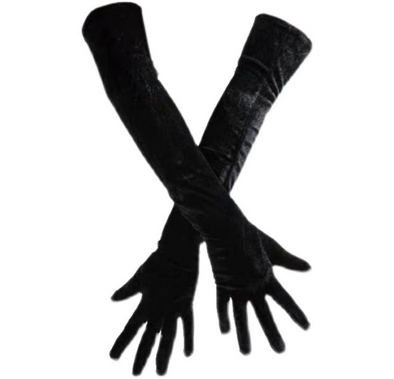 XDeer Abendhandschuhe 2 Stück Lange Handschuhe Damen Schwarz, Braut Hochzeitshandschuhe Abendessen Handschuhe von XDeer