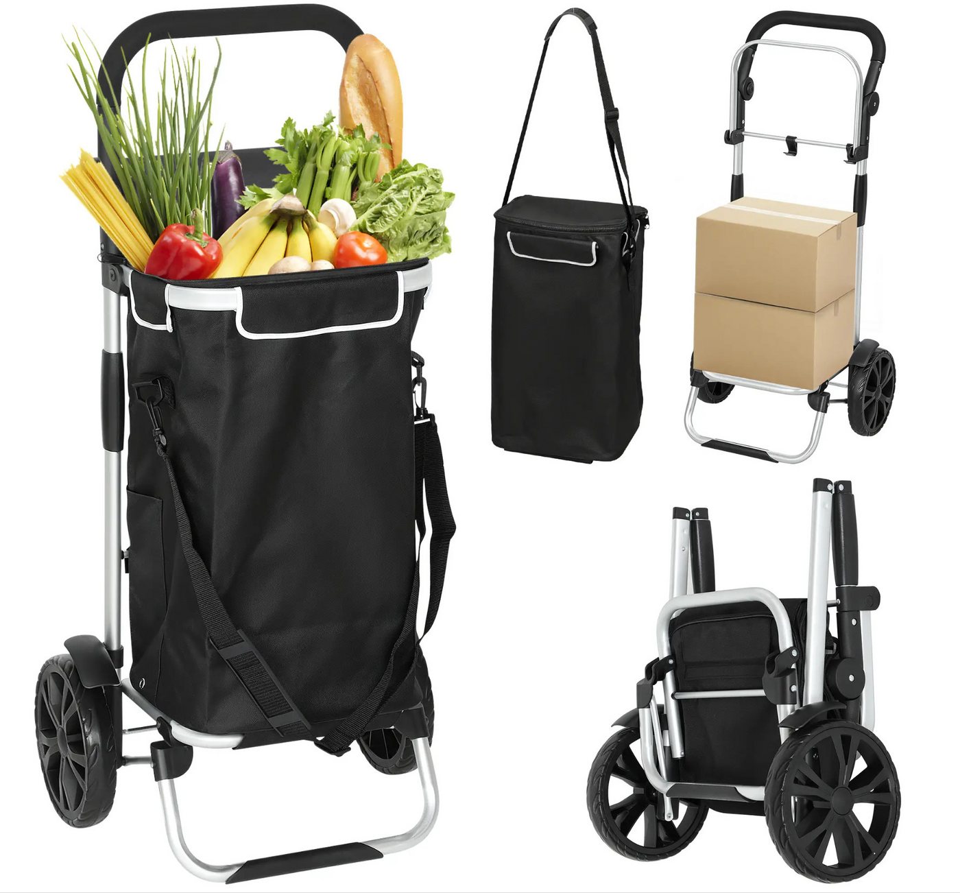 XDeer Einkaufstrolley 3-in-1 Einkaufstrolley klappbar mit 40L, Kapazität belastbar Trolley von XDeer