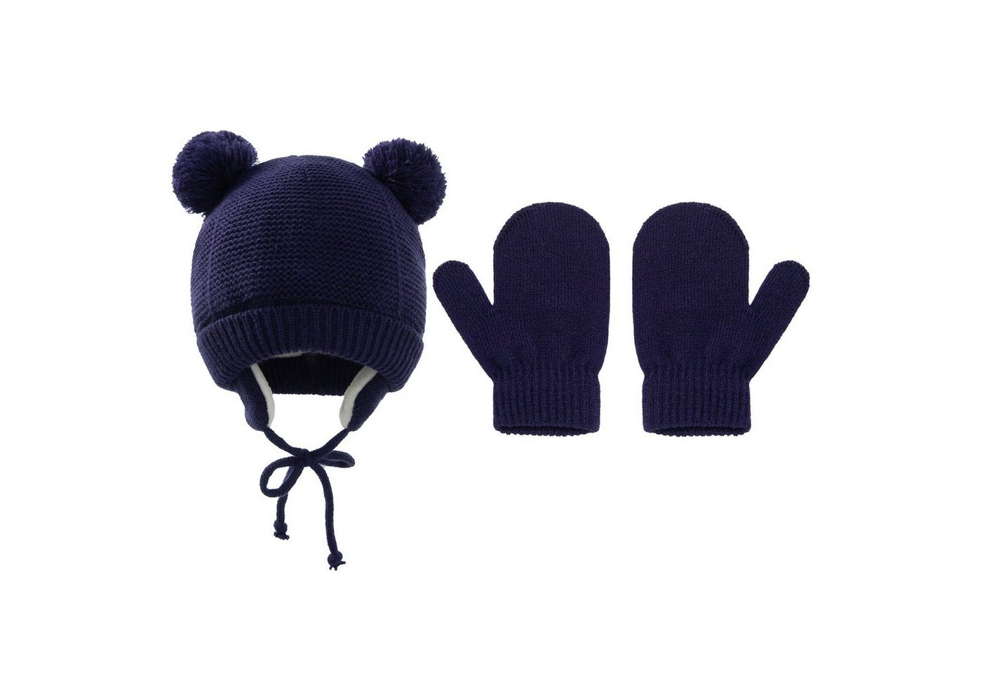 XDeer Filzhut 2 Stück Kinder Wintermütze Handschuhe Set, Strickmütze baby warme Mütze von XDeer