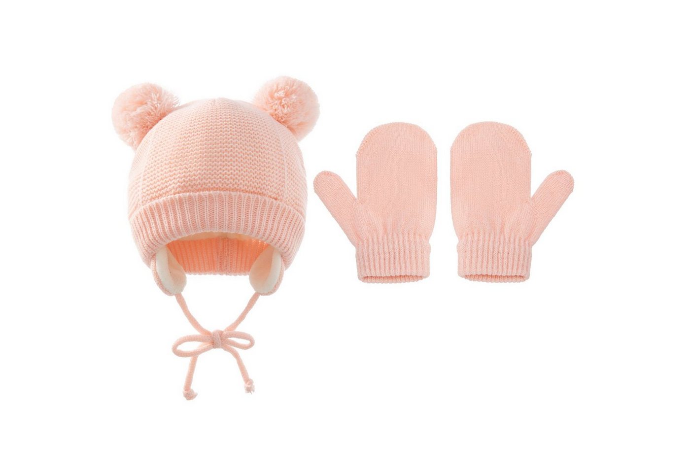 XDeer Filzhut 2 Stück Kinder Wintermütze Handschuhe Set, Strickmütze baby warme Mütze von XDeer