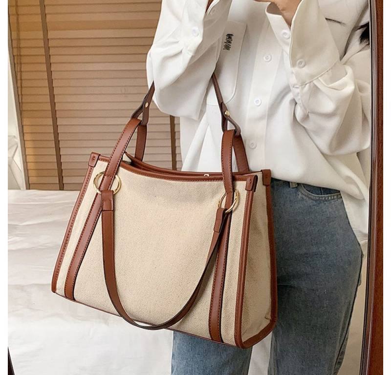 XDeer Handtasche Handtasche Tote Tasche Damen Shopper Schultertasche Henkeltasche, Segeltuch, Mode Brief für Tägliche Arbeit, Schulausflüge von XDeer