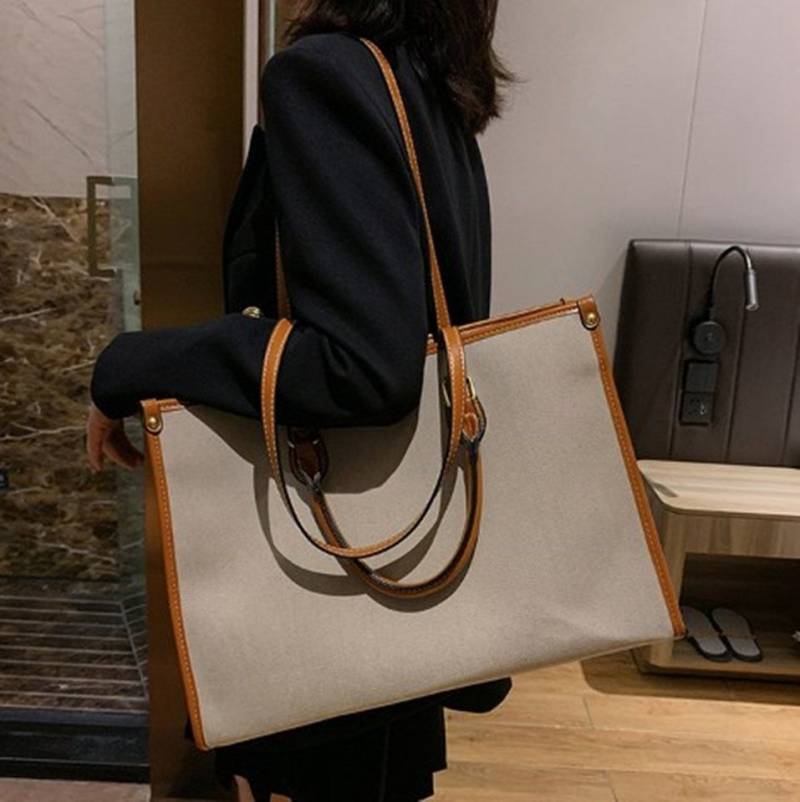 XDeer Handtasche Handtasche Tote Tasche Damen Shopper Schultertasche Henkeltasche, Segeltuch, Mode Brief für Tägliche Arbeit, Schulausflüge von XDeer