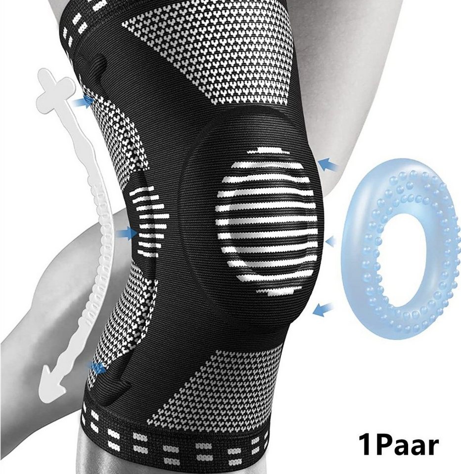 XDeer Kniebandage Kniestütze,Komprimierte Kniebandage für Männer Frauen, mit Seitenstabilisatoren,Patella Pad,Knieschützer für ACL,Sport von XDeer