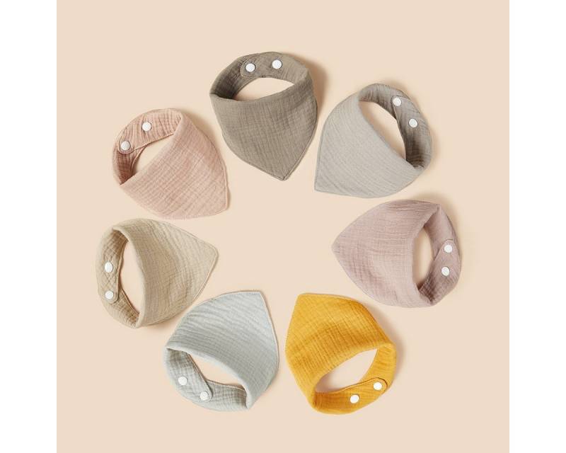 XDeer Lätzchen 7 Stück Lätzchen Baby Baumwolle Sabberlätzchen mit, (7-St), 2 Verstellbaren Druckknöpfen Baby Dreieckstuch für Baby von XDeer