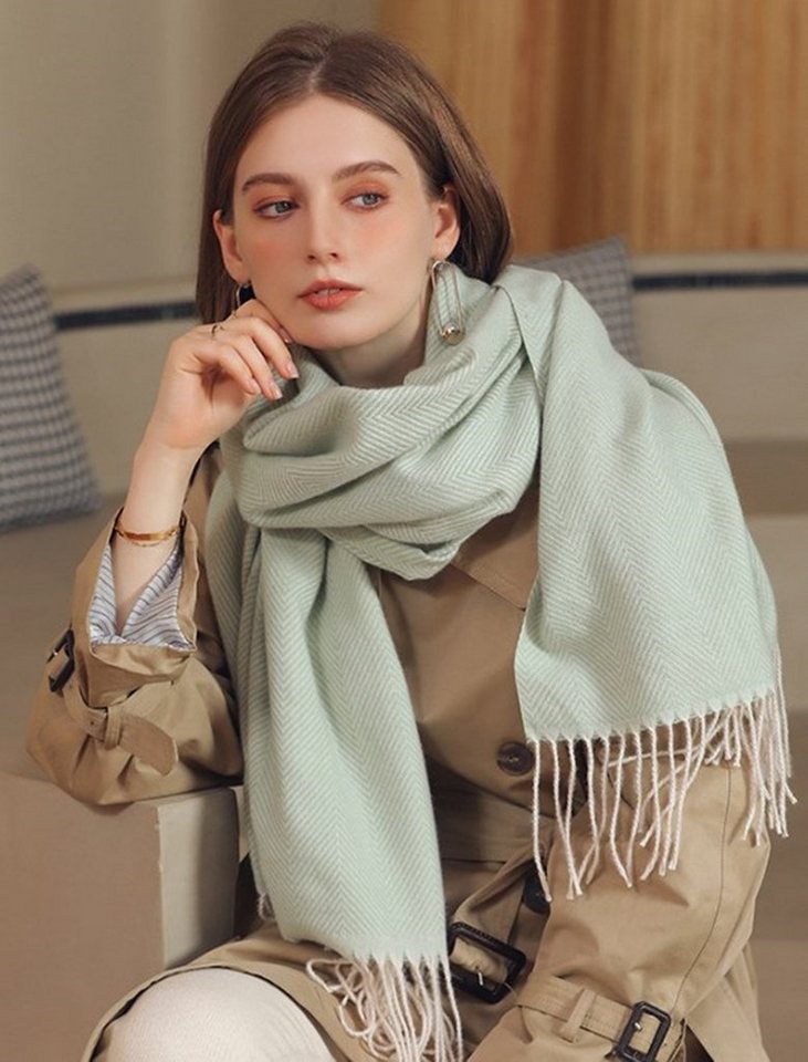XDeer Modeschal Damen Schal,kuschelweich, Winter Schal Poncho Qualität mit Fransen, (Damen Schal), Schal Damen Halstuch Geschenk in verschiedenen Farben von XDeer