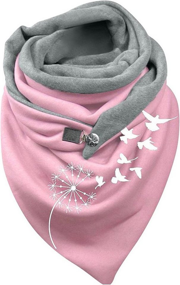 XDeer Modeschal Damen Schals Warmer Dreieckschal weicher Winterschal Herbstschal, Mode Drucken Halstuch Scarf Poncho Cape mit Knopf Soft Wrap von XDeer