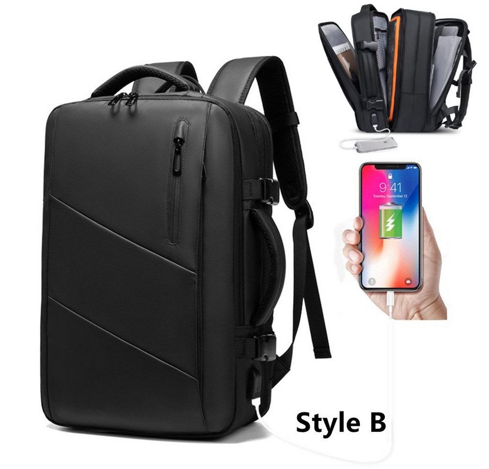 XDeer Reiserucksack 39L erweiterbarere Reiserucksack,Business-Laptop-Rucksack, wasserfester, diebstahlsicherer Laptop-Rucksack mit USB-Aufladung, 18 Inch Laptop-Rucksack für Männer und Frauen (Set), Vor dem Ausziehen 23L, Abmessungen 46*30*18cm, Nach dem Ausfahren beträgt das Fassungsvermögen 39 l, die Abmessungen betragen 46 x 30 x 28 cm von XDeer